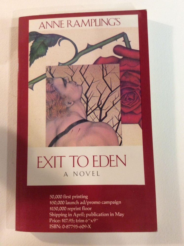 Item #10552 EXIT TO EDEN. Anne Rice, as Anne Rampling