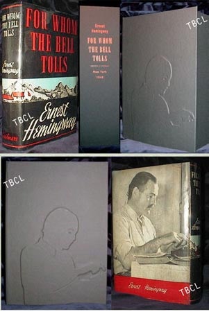 Item #19322 FOR WHOM THE BELL TOLLS. Custom Collector's 'Sculpted' Clamshell Case. Ernest Hemingway