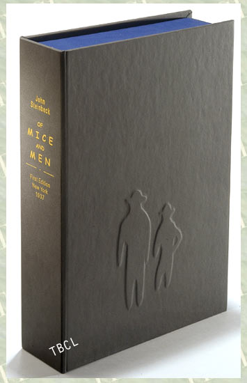 Item #19368 OF MICE AND MEN. Custom Collector's 'Sculpted' Clamshell Case. John Steinbeck.