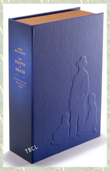 Item #19371 THE GRAPES OF WRATH.Custom Collector's 'Sculpted' Clamshell Case. John Steinbeck.