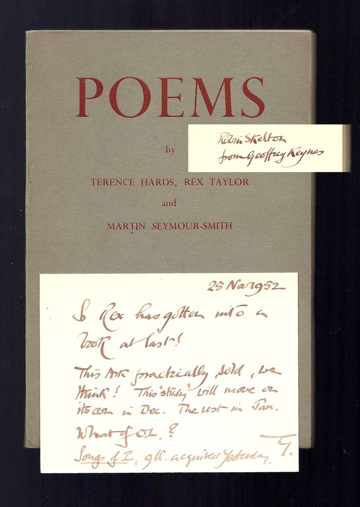 Item #20840 POEMS. Signed. Geoffrey Keynes, Terence Hards, Rex and Seymour-Smith Taylor.