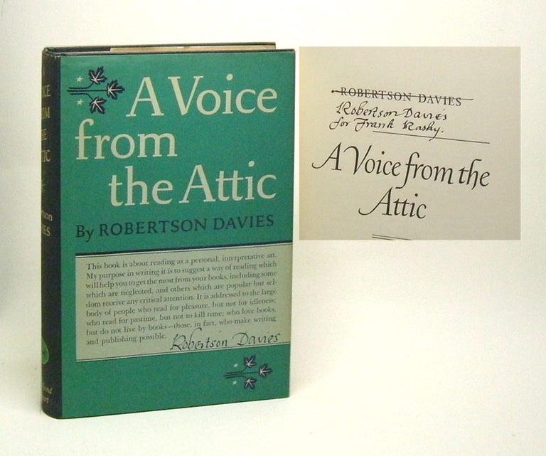 Item #20965 A VOICE FROM THE ATTIC. Signed. Robertson Davies.