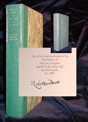 Item #20969 THE LYRE OF ORPHEUS. Signed. Robertson Davies.