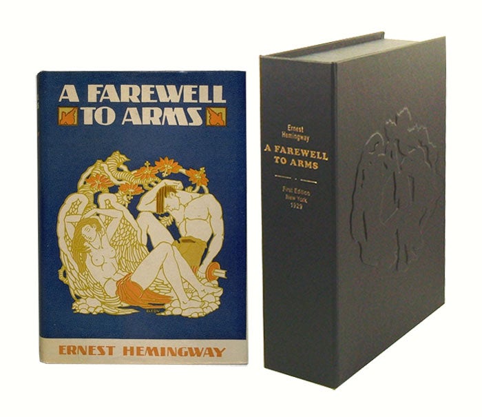 Item #28009 A FAREWELL TO ARMS.Custom Collector's 'Sculpted' Clamshell Case. Ernest Hemingway