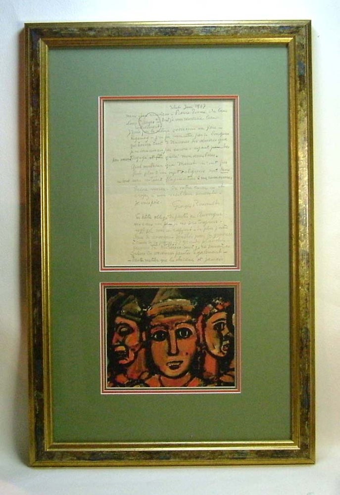 Item #29034 Original Autograph Letter Display. Georges Henri Rouault