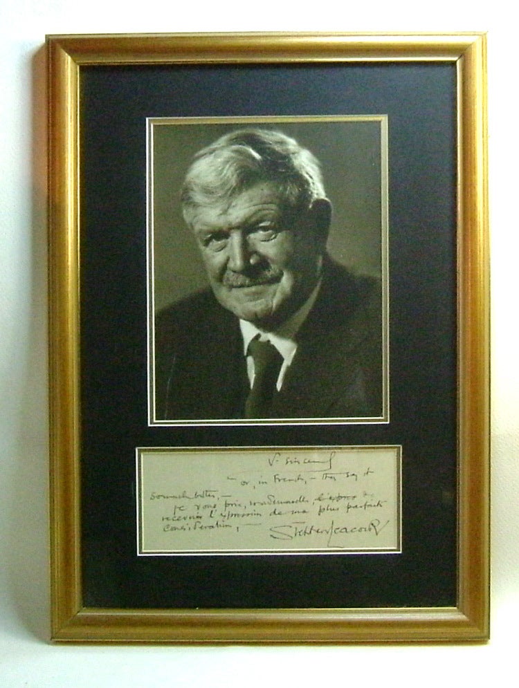 Item #29072 Signed Original Autograph Display. Stephen Leacock