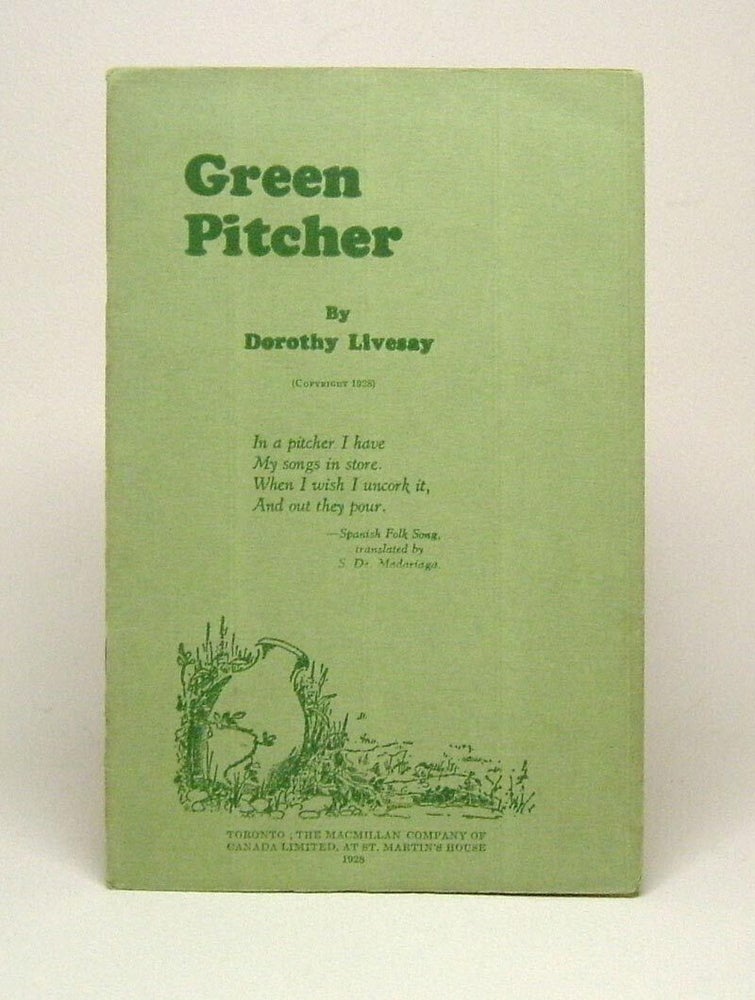 Item #29522 GREEN PITCHER. Dorothy Livesay