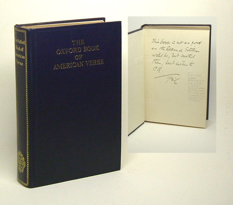 Item #29642 THE OXFORD BOOK OF AMERICAN VERSE. Signed. Bliss Carman