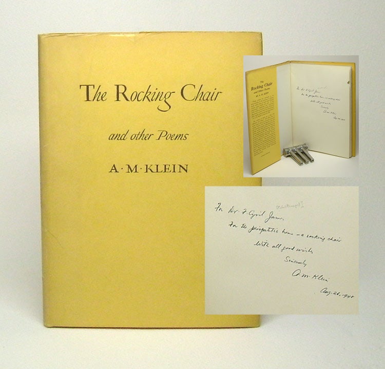 Item #29685 THE ROCKING CHAIR AND OTHER POEMS. Signed. A. M. Klein.