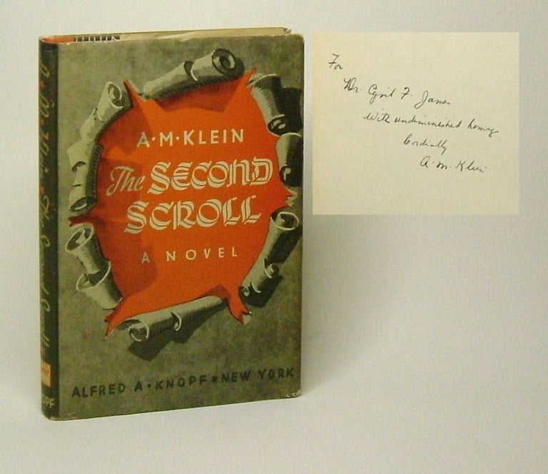 Item #29686 THE SECOND SCROLL. Signed. A. M. Klein