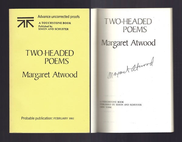 Item #30742 TWO-HEADED POEMS. Signed. Margaret Atwood.