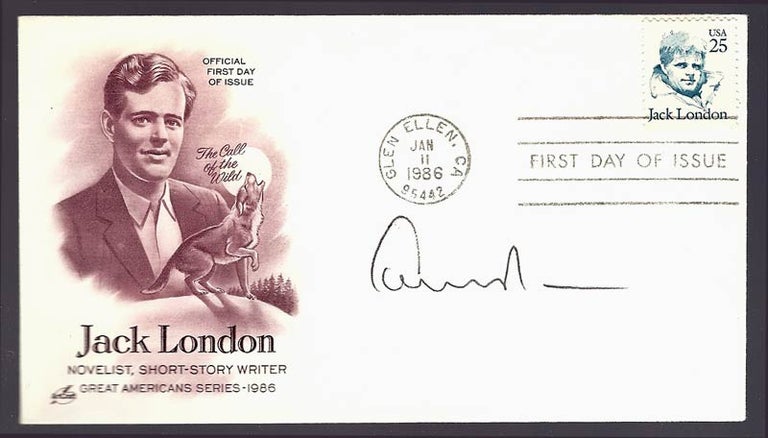 Item #30863 FDC - First Day Cover in the Great Americans 1986 Series. Signed by Edward Albee in...