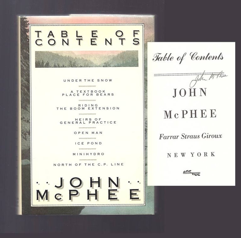 Item #30956 TABLE OF CONTENTS. Signed. John McPhee.