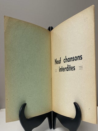 NEUF CHANSONS INTERDITES. 1942-1944. &lrm;[Nine forbidden songs, 1942-1944.]