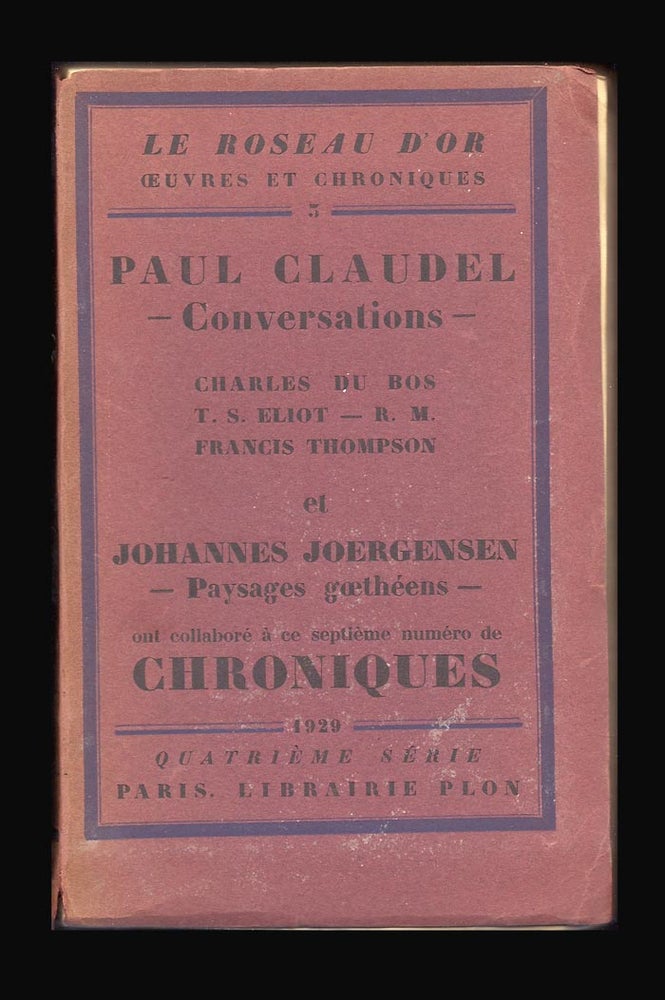 Item #31237 Conversations dans le Loir-et-Cher. Paul Claudel.