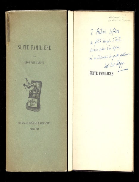 Item #31243 SUITE FAMILIERE. Signed / Signée. Léon-Paul Fargue