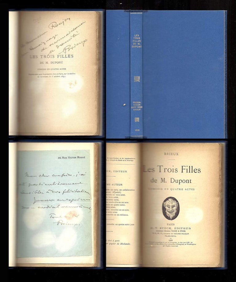 Item #31244 LES TROIS FILLES de M. Dupont. Signée. Eugène Brieux