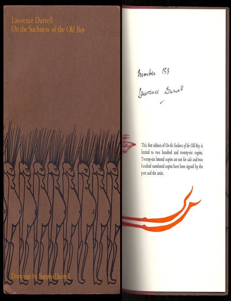 Item #31285 ON THE SUCHNESS OF THE OLD BOY. Signed. Lawrence Durrell
