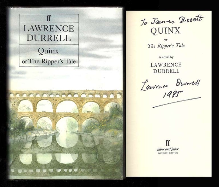Item #31286 QUINX. Or The Ripper's Tale. Signed. Lawrence Durrell.