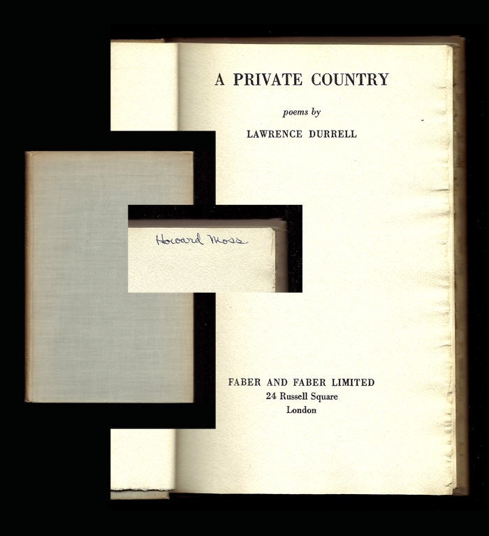 Item #31288 A PRIVATE COUNTRY. Signed. Lawrence Durrell.