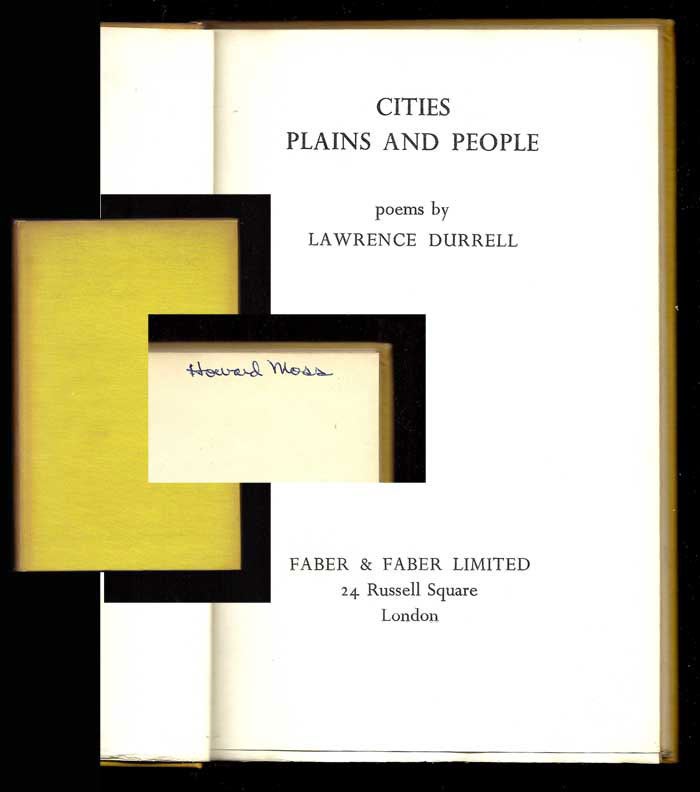 Item #31310 CITIES PLAINS AND PEOPLE. Signed. Lawrence Durrell.