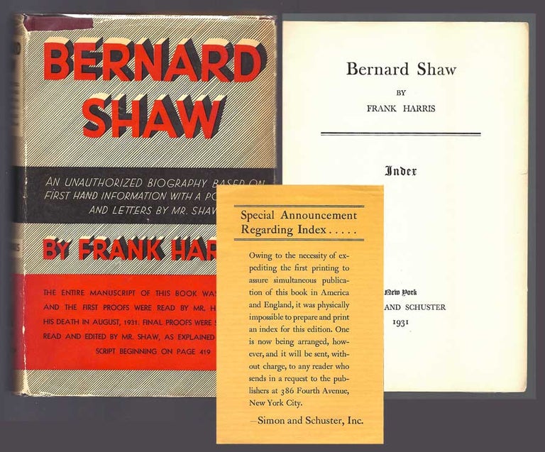 Item #31375 BERNARD SHAW. Frank Harris