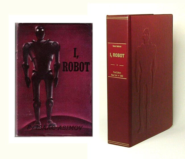 Item #31443 I ROBOT. Clamshell Case Only in leather. Issac Asimov