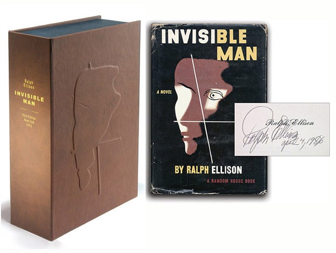 Item #31457 INVISIBLE MAN. Custom Collector's 'Sculpted' Clamshell Case. Ralph Ellison.