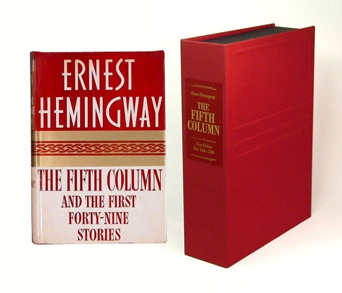 Item #31465 THE FIFTH COLUMN. Custom Collector's 'Sculpted' Clamshell Case. Ernest Hemingway