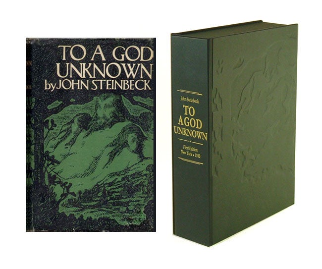 Item #31500 TO A GOD UNKNOWN. Custom Collector's 'Sculpted' Clamshell Case. John Steinbeck.