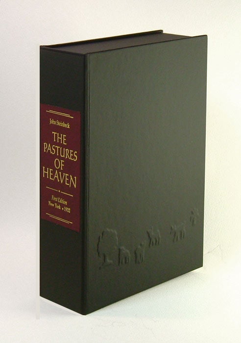 Item #31502 PASTURES OF HEAVEN. Custom Collector's 'Sculpted' Clamshell Case. John Steinbeck.