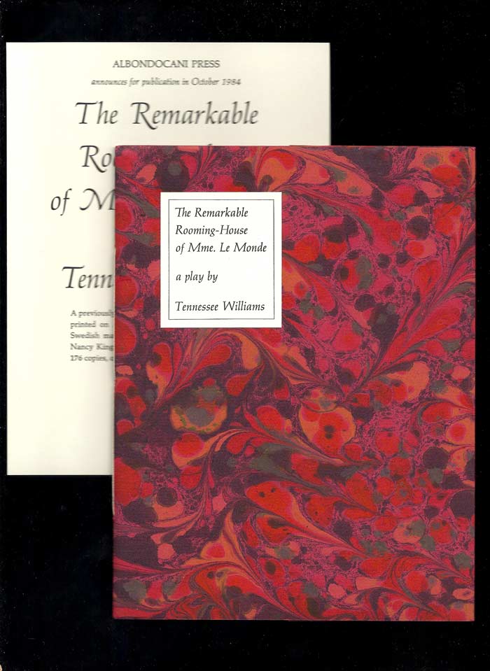 Item #31523 THE REMARKABLE ROOMING-HOUSE OF MME. LE MONDE. Tennessee Williams