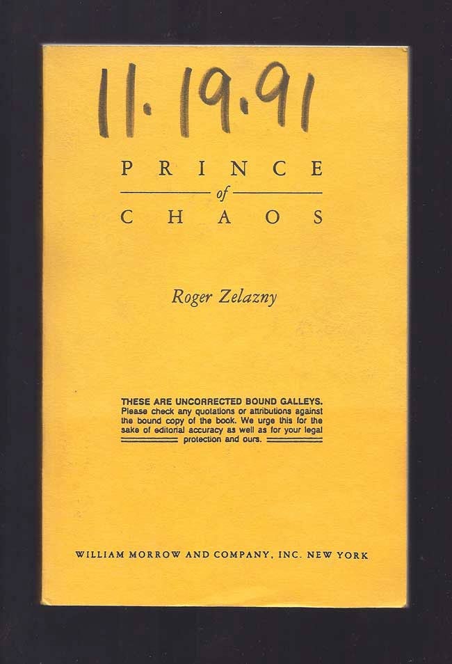 Item #31556 PRINCE OF CHAOS. Roger Zelazny