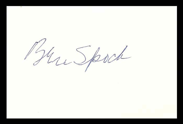 Item #31642 Original Signature. Benjamin McLane Spock, 1903 - 1998