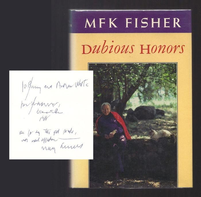 Item #31689 DUBIOUS HONORS. Inscribed. M. F. K. Fisher.