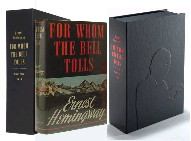 Item #31708 FOR WHOM THE BELL TOLLS. Custom Collector's 'Sculpted' Clamshell Case. Ernest Hemingway.