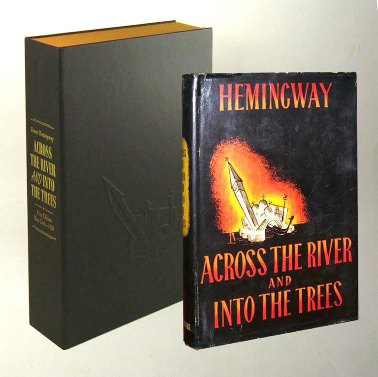 Item #31710 ACROSS THE RIVER AND INTO THE TREES. Custom Collector's 'Sculpted' Clamshell Case....