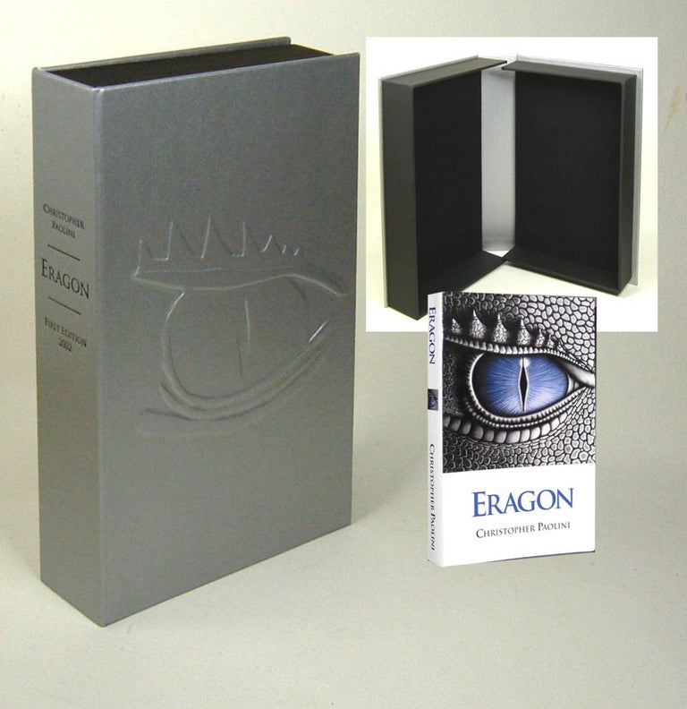 Item #31712 ERAGON. Custom Collector's Silver 'Sculpted' Clamshell Case. Christopher Paolini