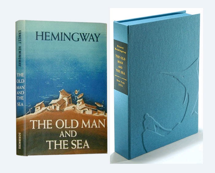 Item #31715 THE OLD MAN AND THE SEA. Custom Collector's 'Sculpted' Clamshell Case. Ernest Hemingway.