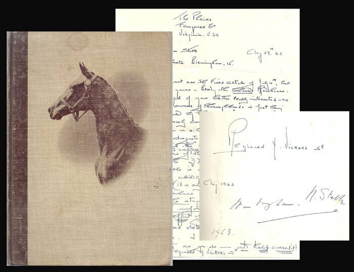 Item #31882 A PLEA FOR SANITY IN THOTOUGHBRED RACING. Inscribed. Captain Reginald J. Vickers, M. C