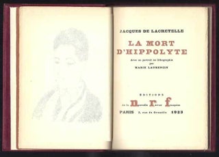 LA MORT D'HIPPOLYTE. Inscribed / avec envoi.
