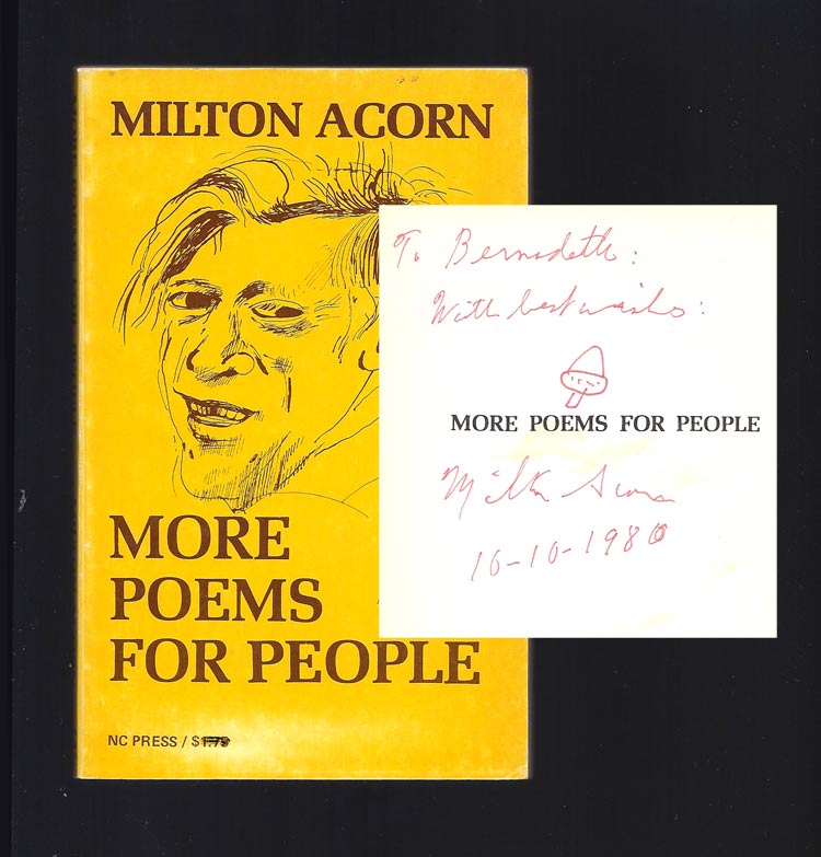 Item #32349 MORE POEMS FOR PEOPLE. Signed. Milton Acorn