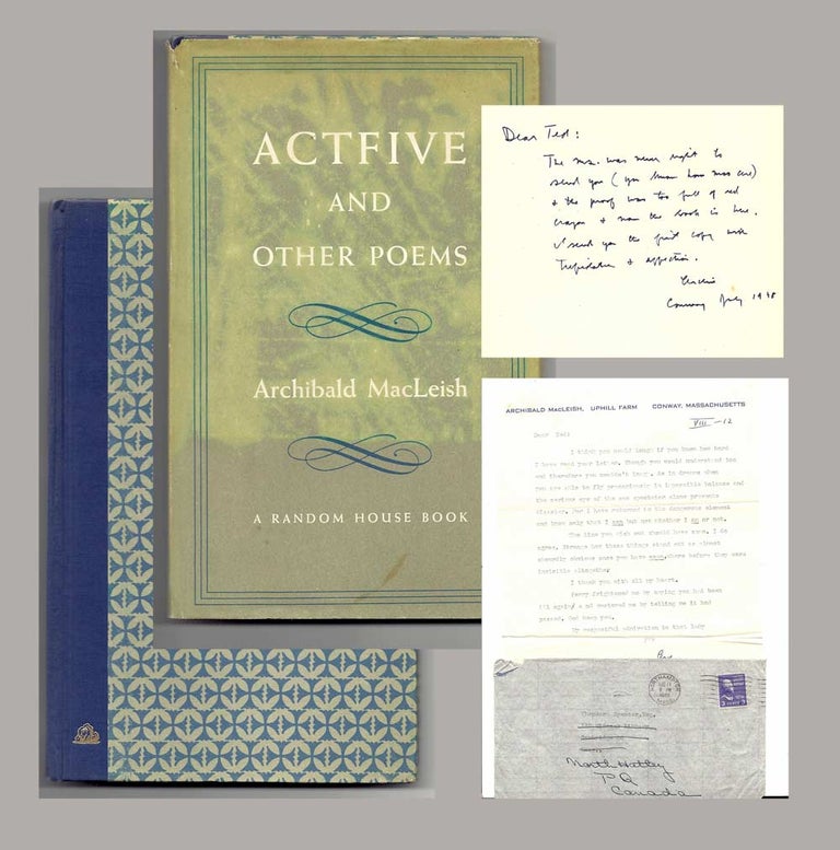 Item #32443 ACTFIVE AND OTHER POEMS. Signed. Archibald MacLeish