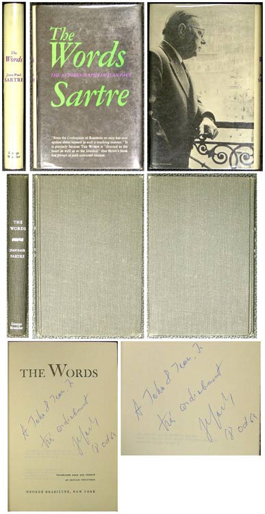 Item #33005 THE WORDS. THE AUTOBIOGRAPHY OF JEAN-PAUL SARTRE. Signed. Jean-Paul Sartre.