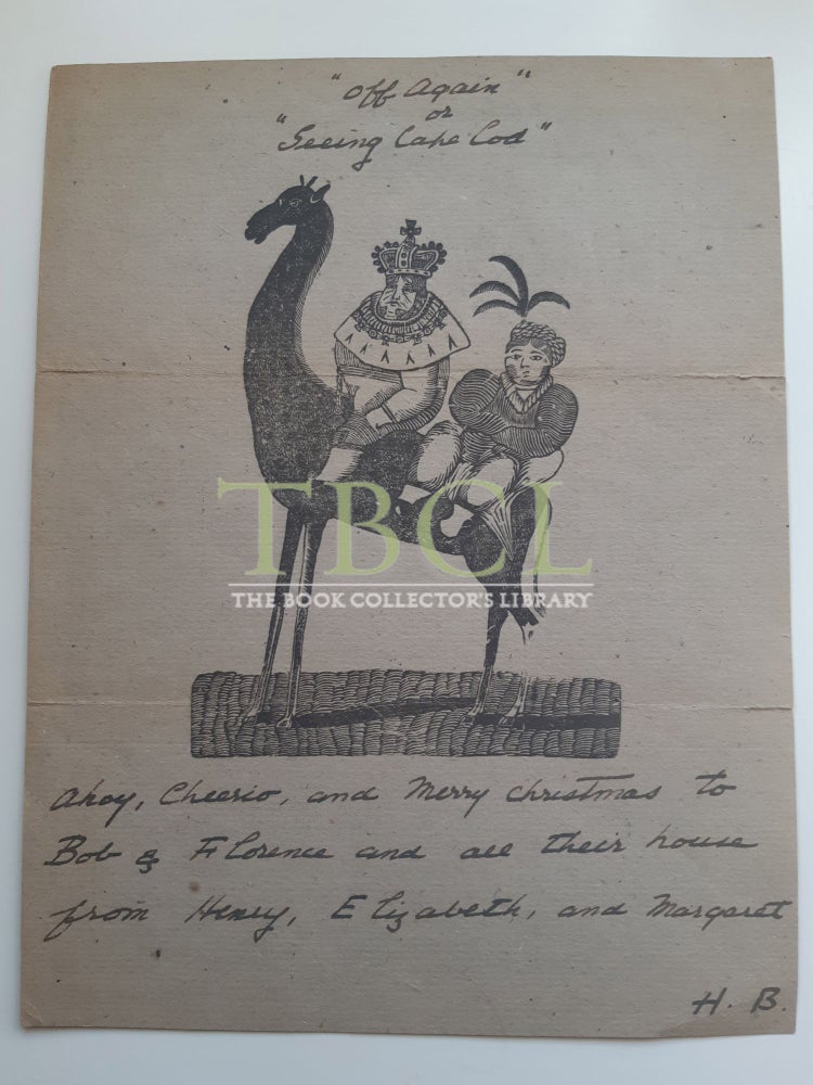 Item #33006 33 CHRISTMAS AND NEW YEAR'S CARDS AND LETTERS; 13 FROM HENRY BESTON, 20 FROM...