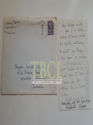 33 CHRISTMAS AND NEW YEAR'S CARDS AND LETTERS; 13 FROM HENRY BESTON, 20 FROM ELIZABETH COATSWORTH