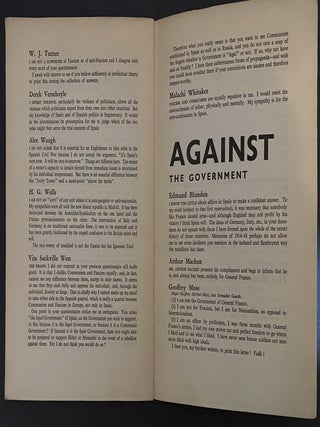 AUTHORS TAKE SIDES ON THE SPANISH WAR - Rare Pamphlet