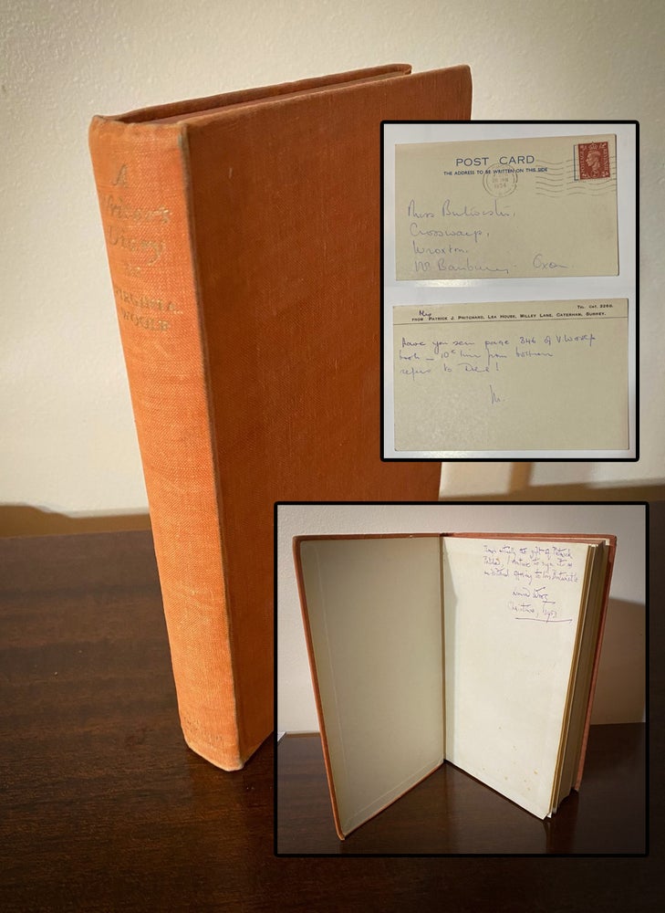 Item #33199 A WRITER'S DIARY. Being Extracts From The Diary Of Virginia Woolf. Inscribed to...