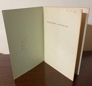 WALTER SICKERT: A CONVERSATION BY VIRGINIA WOOLF - Signed edition by Vita Sackville-West and Eddie Sackville-West signed over it. With enclosed copy of a letter from Peter Hawley.