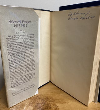 SELECTED ESSAYS 1917-1932. Inscribed.